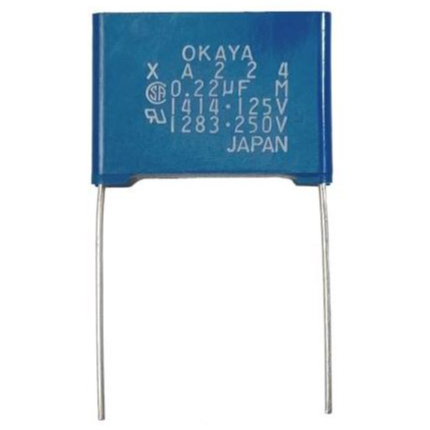 [แพ็ค 2 ชิ้น] OKAYA คาปาซิเตอร์ 0.22uF 224K 250V (IZ9MKT565-1) คาปาซิเตอร์พัดลม เครื่องฉีดน้ำ Japan 