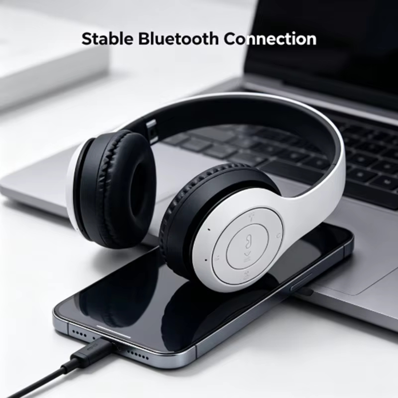 P47 Head mounted Bluetooth Earphones with Card Insertion, Wireless Automatic Noise Reduction, Stereo