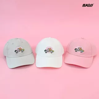 BAOJI บาโอจิ หมวกแก๊ป The Powerpuff Girls รุ่น BPGRHC หมวกแฟชั่นผู้หญิง หมวกเบสบอล ปักลาย PPG ปรับสายได้