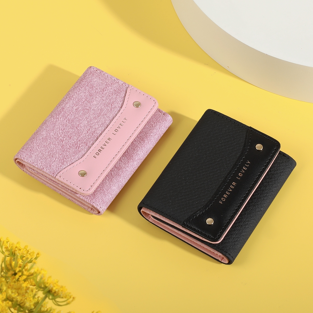(B-3130)🔥พร้อมส่ง กระเป๋าสตางค์ใบสั้น หนังPu พกพาสะดวก ขนาดเล็กแบบพกพา พร้อมช่องใส่บัตร งานดี 6สี