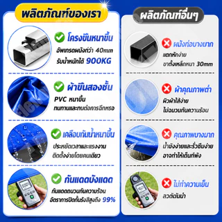 【ท่อหนาพิเศษ】เต้นท์ขายของ เต้นท์พับได้ 2x2 2x3 3x3 3x4.5 3x6M เต๊นท์สนาม 3200D ผ้าหนาผ้าใบ เต็นท์จอดรถ เต้นพับได้