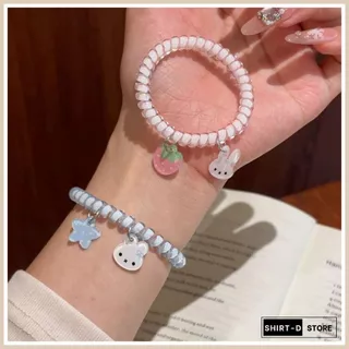 พร้อมส่ง⚡ มีเก็บเงินปลายทาง💸 ยางรัดผมแบบเกลียว สไตล์เกาหลีมี 2 สีให้เลือก (ราคาต่อ 1 เส้น)