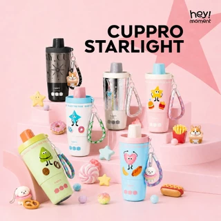 Moment Cuppro Starlight แก้วเก็บความเย็น 520 ML สแตนเลสพรีเมียมเกรดการแพทย์ 316L แก้วน้ำพกพามีสายคล้อง ลายป๊อปอาร์ต