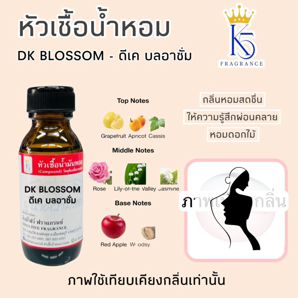 หัวเชื้อน้ำหอมดีเคบลอสซั่ม DK BLOSSOM ขนาด 30-100ml