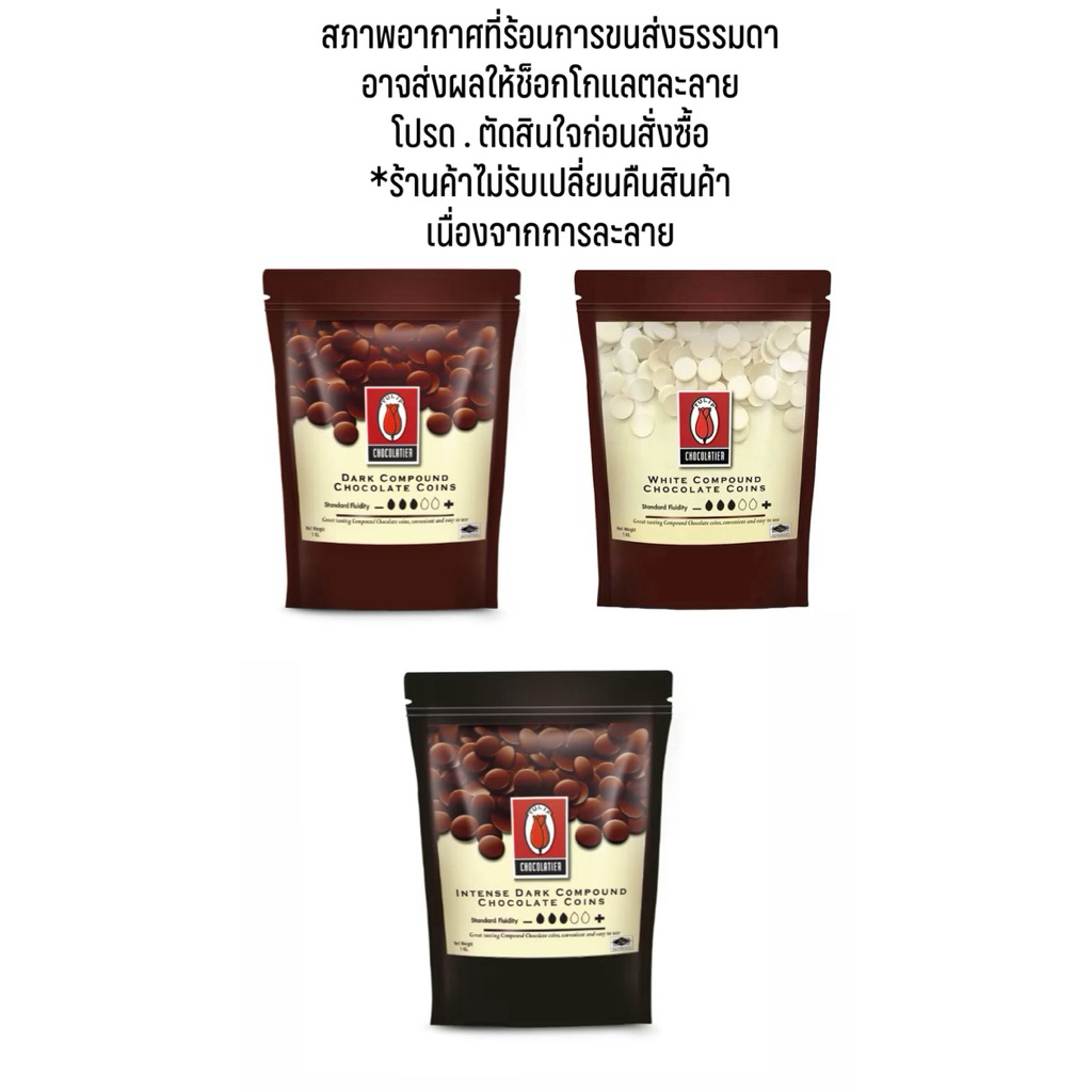 Tulip ทิวลิปกระดุม ช็อกโกแลตขาว/ดำ 1กิโลกรัม *มีส่งด่วน