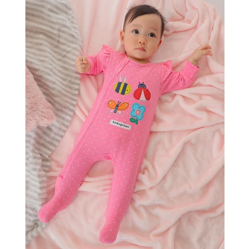 Zuper Mom (0-24 เดือน) ชุดหมีเด็กอ่อน ซิป รุ่น 2 WAY ZIPPER บอดี้สูทเด็กอ่อน ชุดเด็กแรกเกิด บอดี้สูทหุ้มเท้า no.9106