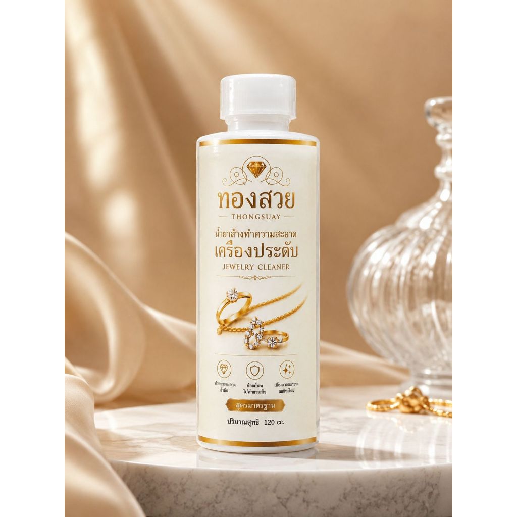 น้ำยาทำความสะอาดเครื่องประดับ เงิน ทอง นาค  สูตรเข้มข้น Jewelry Cleaner