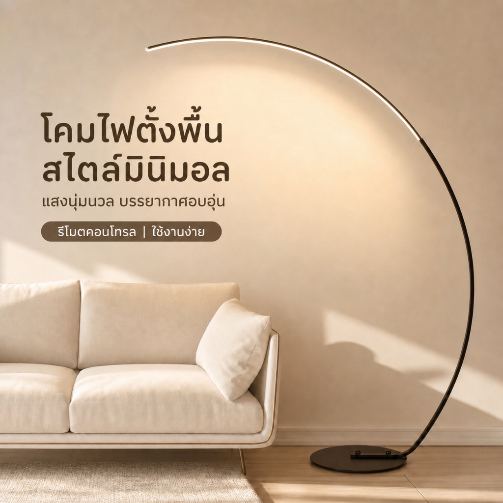 🧧🧧 โคมไฟตั้งพื้น LED แบบเรียบง่าย สร้างสรรค์ สำหรับห้องนั่งเล่น ห้องนอน โคมไฟตกแต่งตกปลา โคมไฟเปียโน