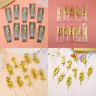 เทียนตัวเลขสีทอง เลขมงกุฎทอง ขายส่ง50ชิ้น/ชุด(พร้อมส่ง)