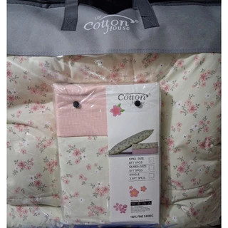 ชุดผ้าปูกับผ้านวมหนาcottonไข่มุกfine fabric แบรนด์cotton houseผ้าห่มหนานุ่มน้ำหนักเบาห่มสบาย