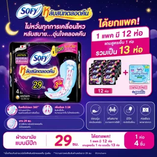 ผ้าอนามัย แบบมีปีก โซฟี 29 ซม. (12+1) 1ห่อ/4ชิ้น / SF12