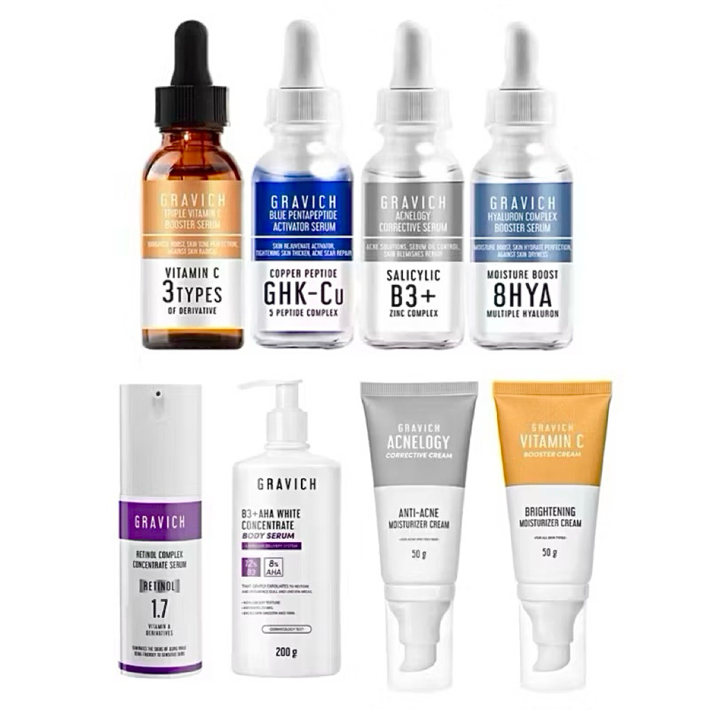 กราวิช Gravich Retinol/Vitamin C Booster Serum&Cream/Hya/Acnelogy/Blue Pentapeptide