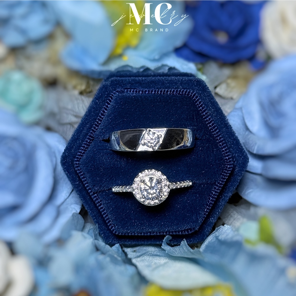 MCbrand.Jewelry 🩵💍แหวนคู่เงินเเท้ 92.5% สลักฟรี✅✨รุ่น Clio.Emma (ได้2วง)✨แหวนหมั้น แหวนแต่งงาน 💍[แถมกล่อง+ใบประกัน]