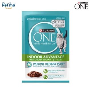 (ยกกล่อง 12ซอง) Purina One เพียวริน่าวัน อาหารเปียกแมวเกรดพรีเมี่ยม ในน้ำเกรวี่ 70g