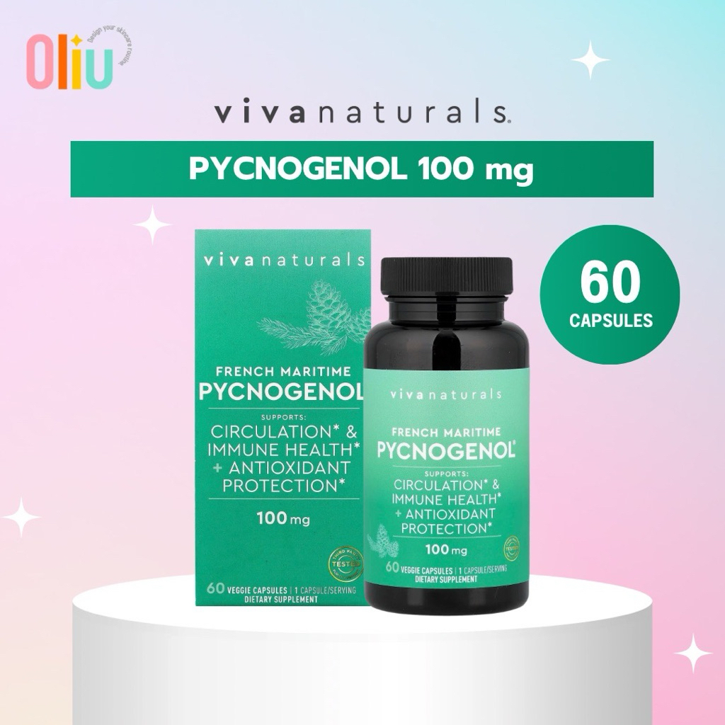 Vivanaturals French Maritime Pycnogenol 100mg , 60 Capsules