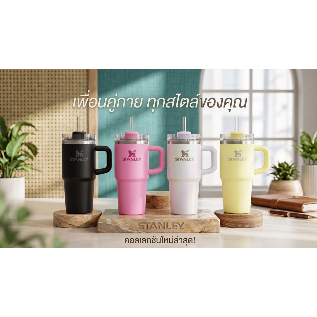 STANLEY แท้ แก้วเก็บความเย็น Quencher H2.0 Tumbler 20 ออนซ์
