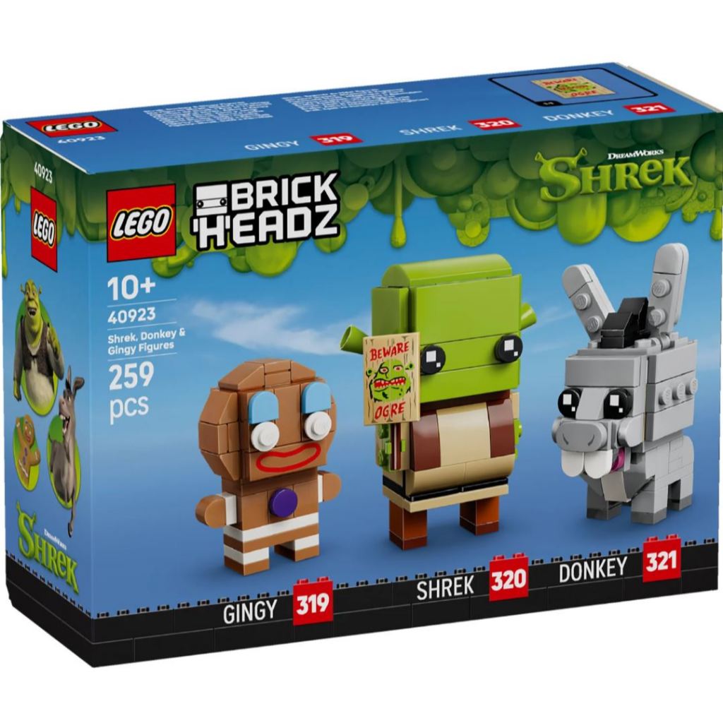 LEGO® BrickHeadz™ Shrek, Donkey & Gingy Figures 40923