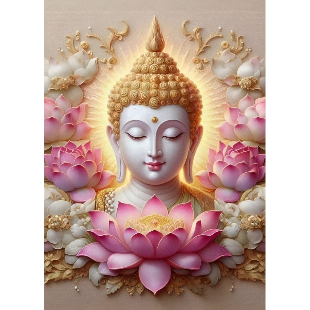โปสเตอร์  พระพุทธเจ้า  ขนาด A3    ขนาดา 200 แกรม  ภาพมงคล เสริมฮวงจุ้ย ตบแต่งบ้าน (29.7*42 cm)
