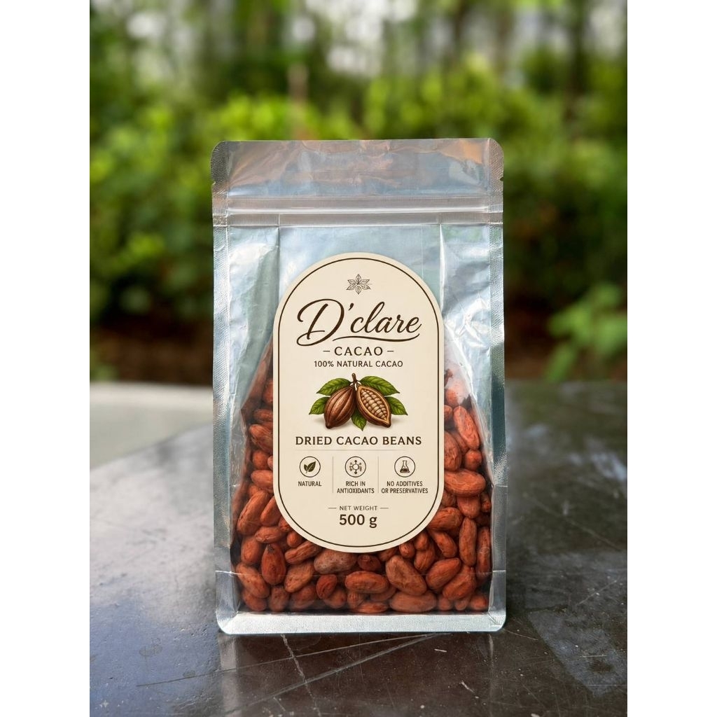 เมล็ดโกโก้แห้ง 500 กรัม | Dried Cacao Beans 100% เมล็ดโกโก้แท้”