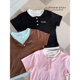 (🎀shopee video & liveมีส่วนลด+ส่งฟรี🎀) Basic Layer Henley เสื้อสาวอวบอ้วนยืดเลเยอร์สุดฮิต(36-50)
