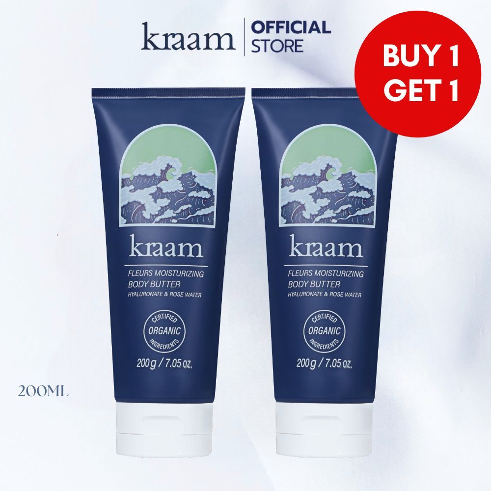 [1 แถม1]  Kraam Fleurs Moisturizing Body Butter (Hyaluronate & Rose Water) 200 g