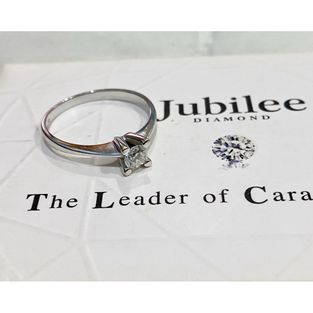 Jubilee แหวนเพชรแท้น้ำ100 ทองคำขาว
