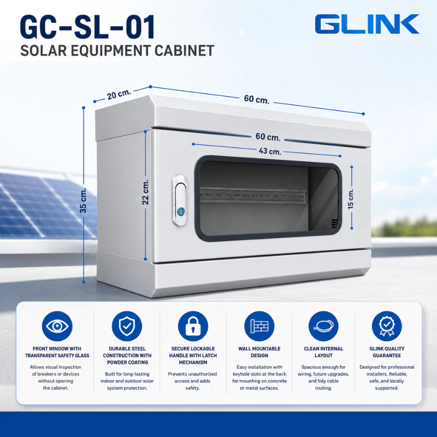 ตู้เก็บอุปกรณ์โซล่าเซลล์ GLINK COMBINER BOX มี 2 รุ่น GC-SL-01 / GC-SL-02