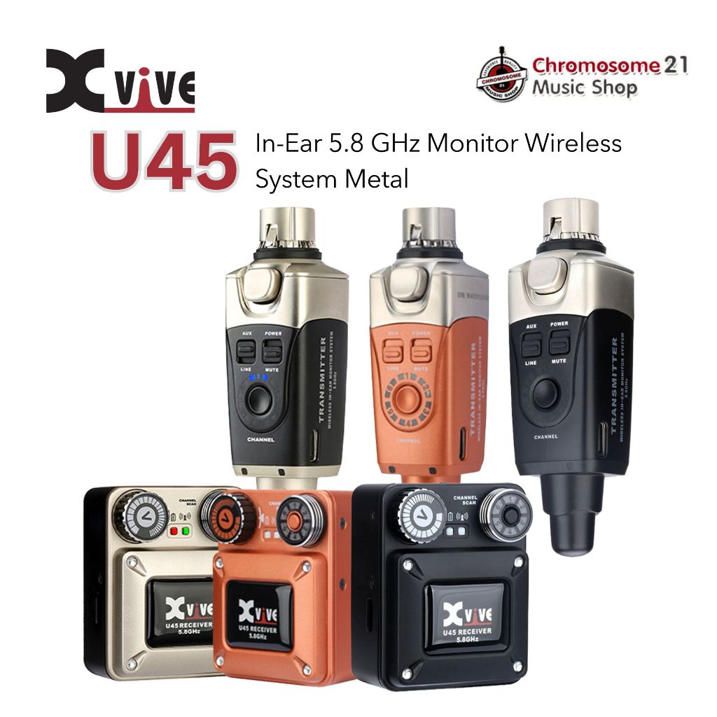 ไวเลสอินเอียร์มอนิเตอร์ Xvive U45 Digital Wireless In-Ear Monitor System 5.8Ghz