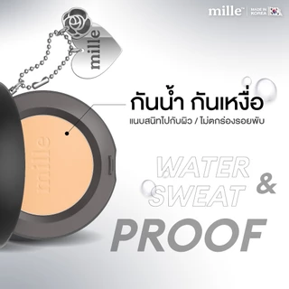 [ใหม่!] MILLE CHARCOAL MATTE COVER PACT SPF 25 PA++ (11g.) มิลเล่ ชาร์โคล แมทท์ คัฟเวอร์ แป้งผสมรองพื้น SPF25 PA++