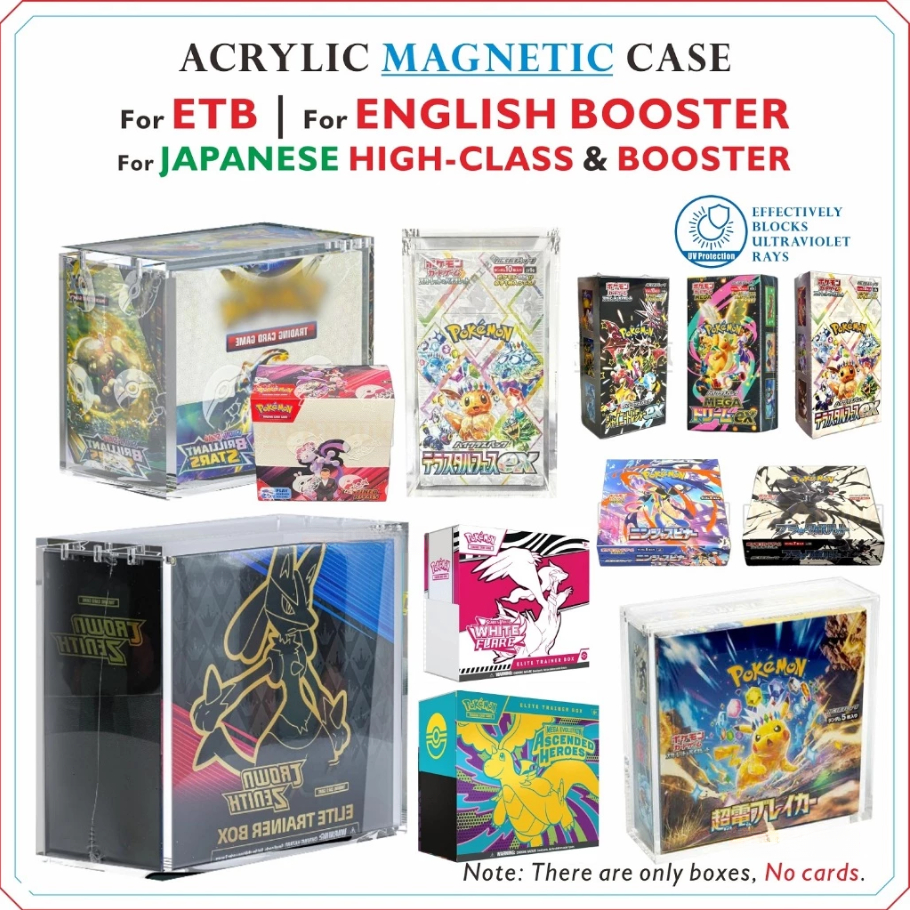 【สต็อกไทย】เคสการ์ดอะคริลิคแม่เหล็ก 5mm ใส่ ETB/English/Japanese Booster ได้ ป้องกันการ์ด วางซ้อนกันได้ พร้อมส่ง
