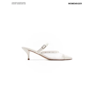 WOMENAGER - Mogenn สี Off-White รองเท้าหัวแหลมส้นสูง สวมใส่ง่าย