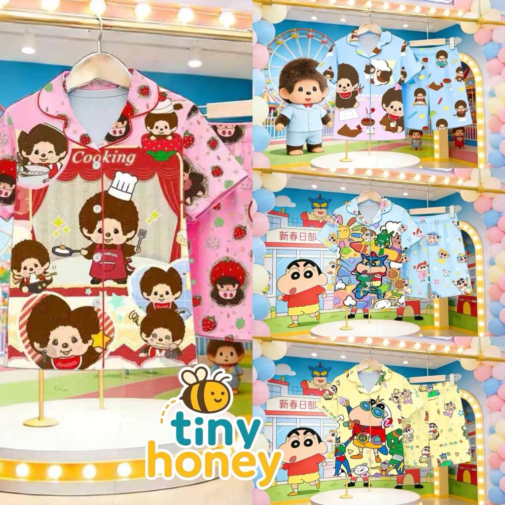 ชุดนอนเด็กชาย-หญิง ม่อนชิ ชินจัง ผ้านิ่ม +ทรงเล็ก เช็คตารางไซซ์ก่อนนะคะ +