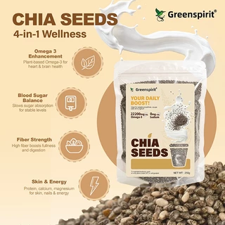 Greensprit เมล็ดเจีย ออร์แกนิค (Organic Chiaseed) ขนาด 500g อาหารทดแทนอิ่มใยสูง