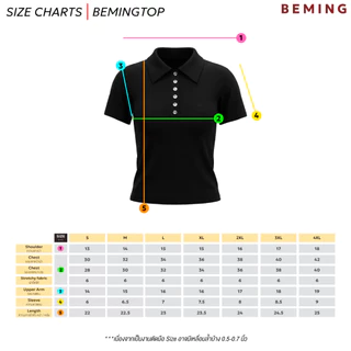 Bemingtop1223(S-4XL)-Lolety Top - เสื้อโปโลแขนสั้นดีไซน์มินิมอลตกแต่งกระดุมหน้าและปักโลโก้ BMG