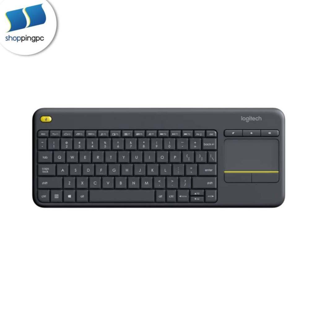 LOGITECH K400 PLUS Wireless Touch Keyboard (คีย์อังกฤษ) คีย์บอร์ดทัชแพดสำหรับพีซีที่เชื่อมต่อกับทีวี