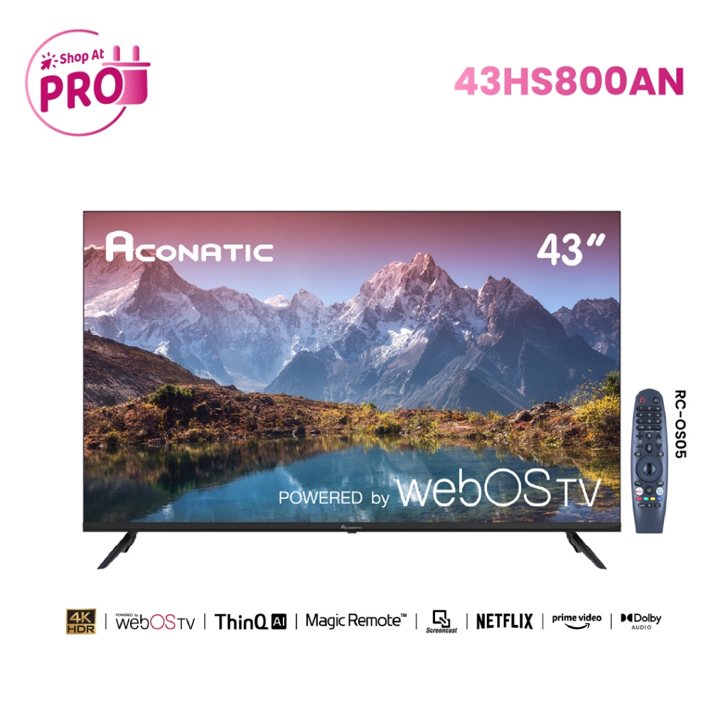 Aconatic ทีวี 43 นิ้ว LED 4K HDR WebOS TV (Wee 2.0) รุ่น 43US900AN ระะบบปฏิบัติการ WebOS