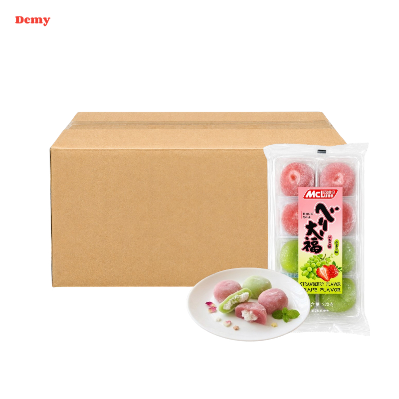 ฟรุ๊ตตี้ ไดฟูกุ ดูโอ รสองุ่นสตรอว์เบอร์รี่ สองรสชาติในคำเดียว เคี้ยวเพลิน  (1 ลังมี 12 ห่อ)