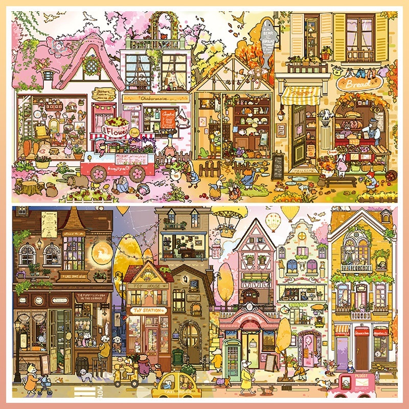 สติ๊กเกอร์ 3D Sticker Scene [ชุด Animal Town Series] DIY ฉากสติ๊กเกอร์ภูมิทัศน์กันน้ำ Journal Scrapbooking