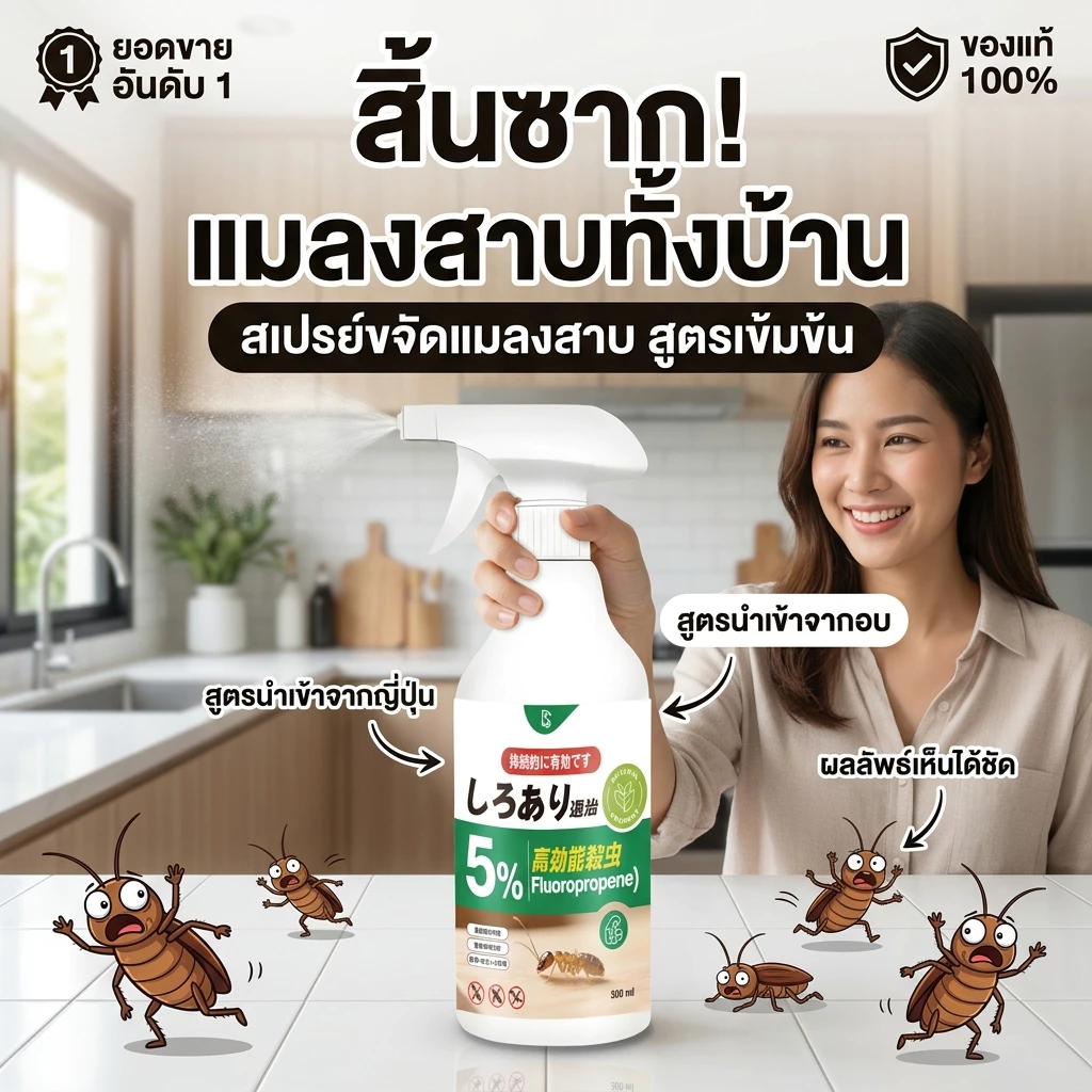 TIA สเปรย์ป้องกันแมลงสาบ | พลังแรง | ใช้งานง่าย