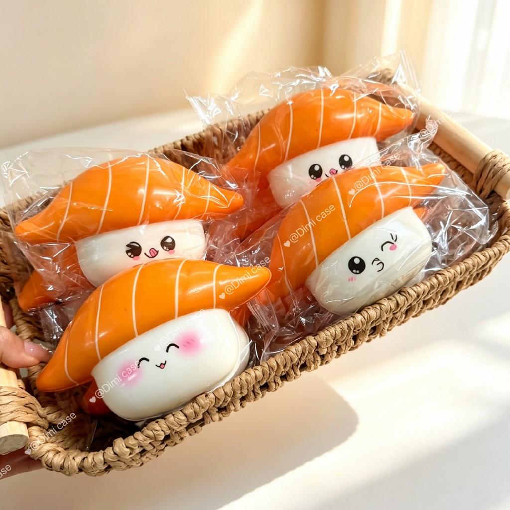 สกุชชี่ ซูชิ ของเล่นสำหรับเด็ก บีบเล่นคลายเครียด สกุชชี่ขนาดใหญ้