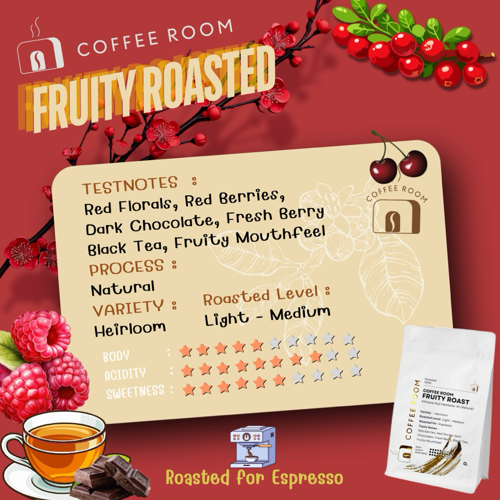 Coffee Room | Fruity Roast (Ethi hambella G1) เมล็ดกาแฟคั่วอ่อน