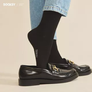 Socksy ถุงเท้าแอนตี้แบคทีเรียสีดำล้วน (แพ็ค 2 คู่, 10 คู่) รุ่น DK (ข้อกลาง) / รุ่น VK (ข้อสั้น)
