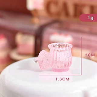 J215/4 โถใส่ลูกอมโมเดลจำลองขนาดเล็กทำจากเรซิน 4 ชิ้น(โถ4+ฝา4)
