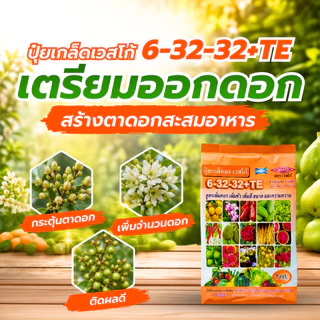ปุ๋ยเกล็ดเวสโก้ สูตร 6-32-32+TE ขนาด 1 กก. ปุ๋ยเร่งดอก เพิ่มหัว เพิ่มสี ขนาด และความหวาน ละลายน้ำดี พืชทุกชนิด