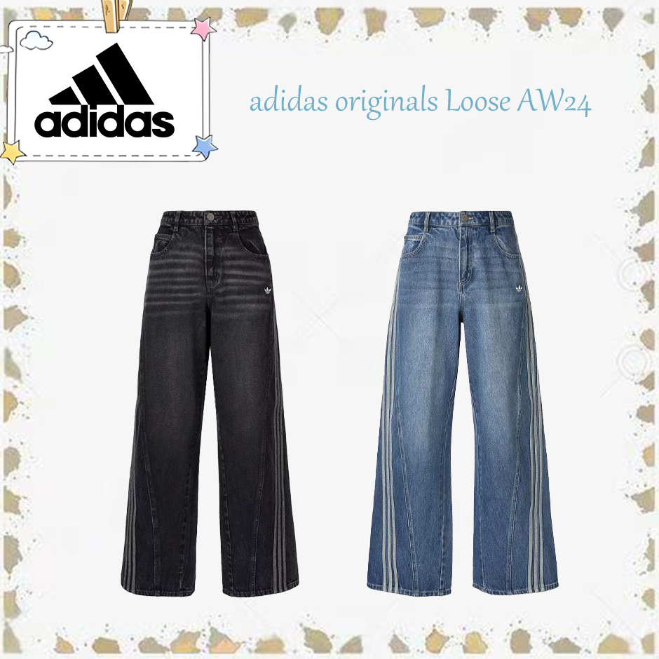 กางเกงยีนส์ Loose AW24 รุ่น Original จาก adidas สำหรับผู้หญิง ขาบางทรงขากว้างตรง ใส่สบาย เคลื่อนไหวสะดวก