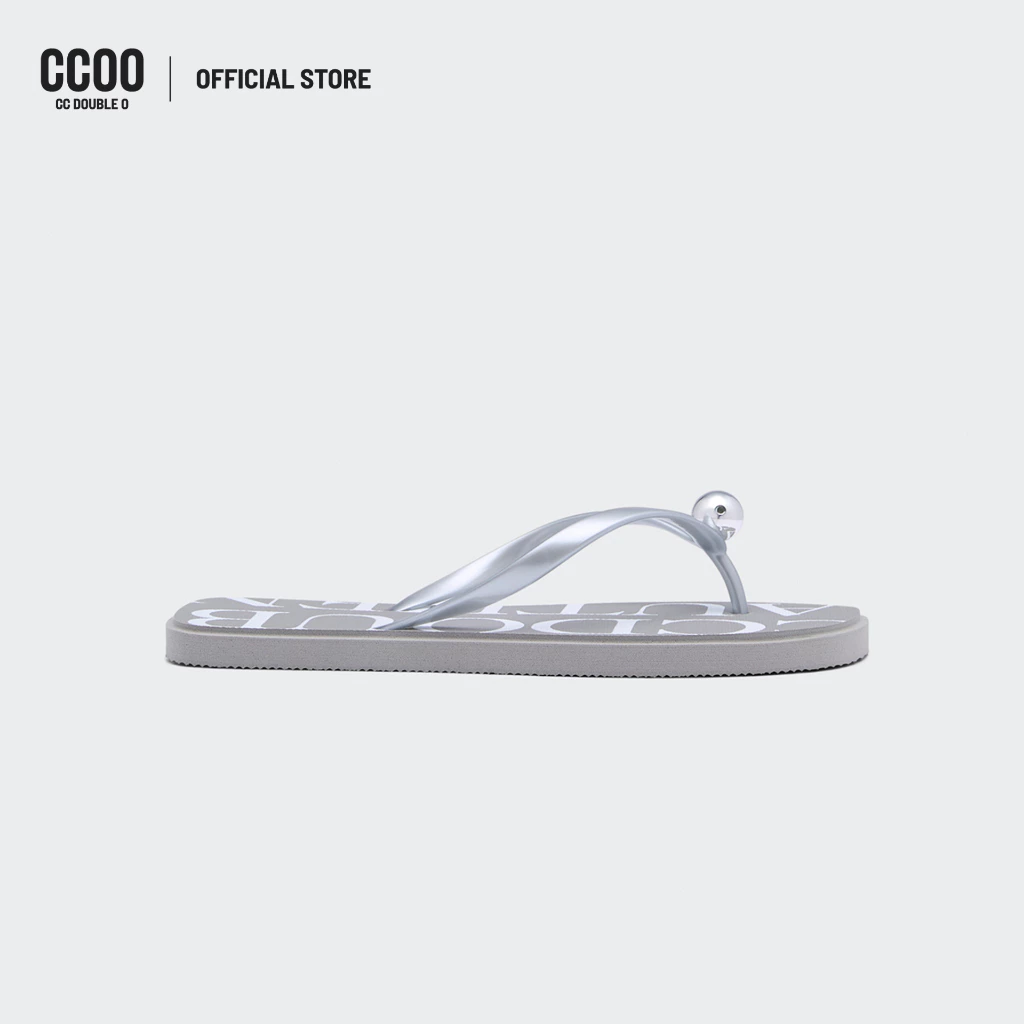 CC DOUBLE O LOGO PRINT THONG SANDALS ผู้หญิง รองเท้าแตะแบบหูหนีบแต่งโลโก้ รุ่น O26WSWA026 (AW26 #P3)