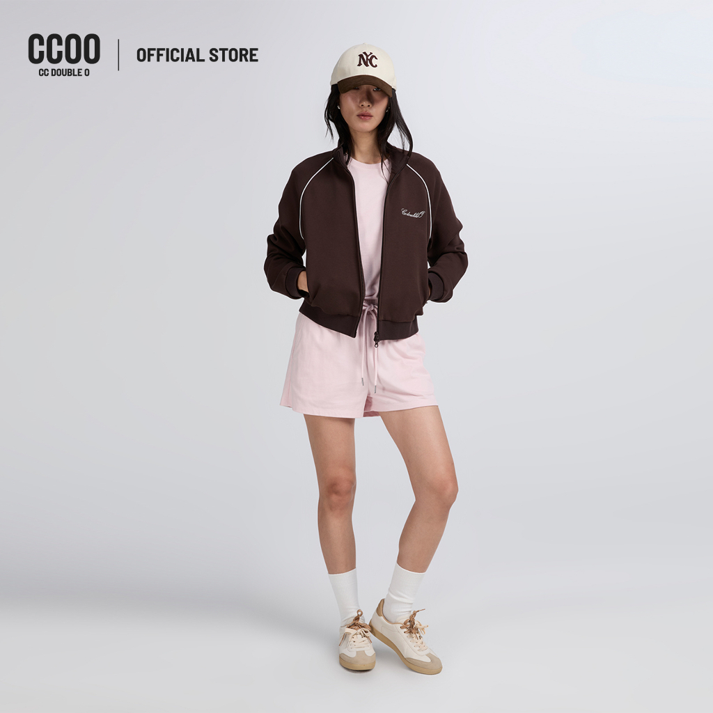 CC DOUBLE O LOGO EMBROIDERY SHORTS ผู้หญิง กางเกงขาสั้นเอวยืดปักโลโก้นก รุ่น O26WGWA268 (AW26 #P3)