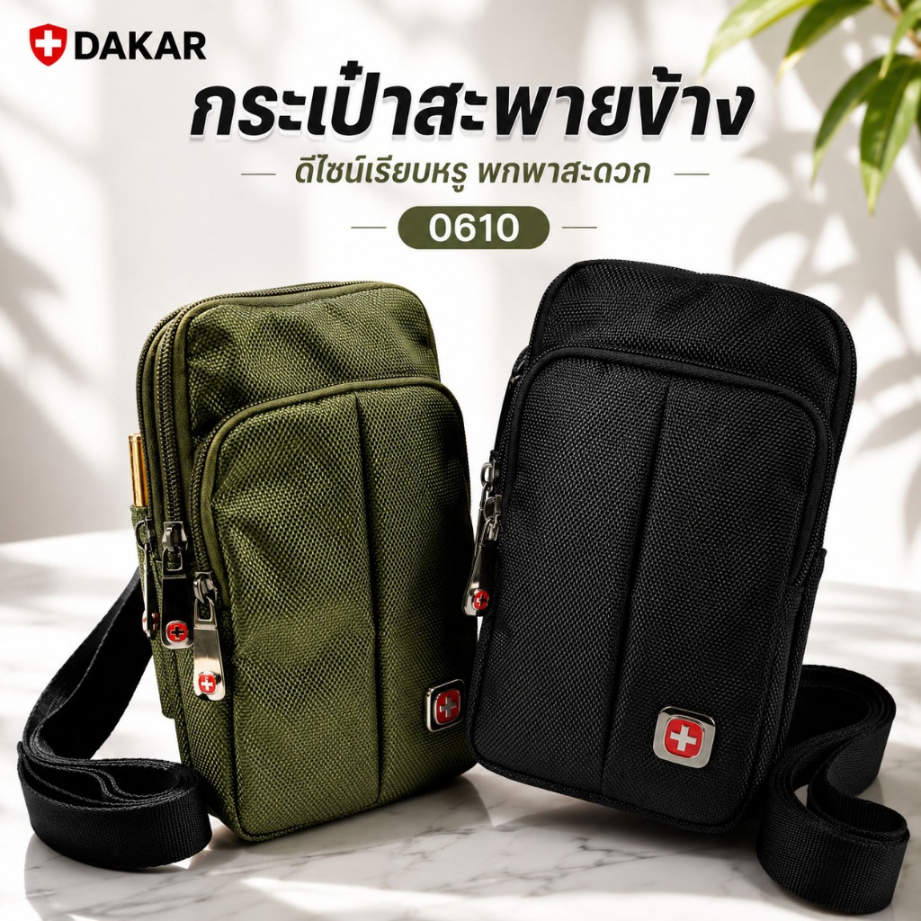 🔥 DAKAR (แถม ! สายสะพาย) (0610) ซอง กระเป๋า คาดเอว สะพาย ใส่โทรศัพท์ ใส่มือถือ ขนาด 5.5 - 6.9 นิ้ว