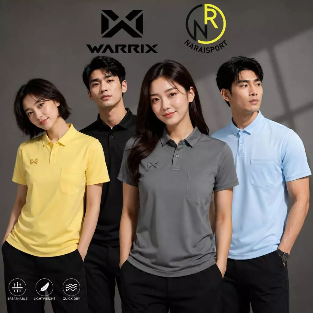 **ของแท้ส่งไว*** Warrix รุ่น Pique Plus มีกระเป๋าเสื้อ เสื้อสีดำ เสื้อสีขาว 221PLACL30 เสื้อสีม่วง ใส่ได้ทั้งชายหญิง