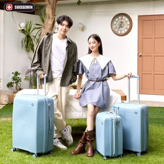 Suissewin กระเป๋าเดินทางล้อลาก วัสดุPP เฟรมชิปรอบ-ขยายได้ เหนียวไม่แตก กระเป๋าเดินทาง รุ่น P96